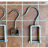 Lotto 4 attrezzi macellaio gancio a scorrimento