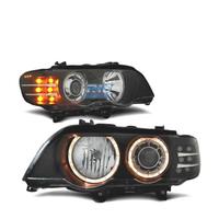 FARI OCCHI ANGEL BMW X5 E53 99-03 FONDO NERO FRECC