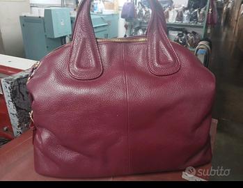 Borsa a bauletto vera pelle bordeaux