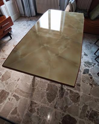 tavolo vintage rettangolare stile onice/marmo 