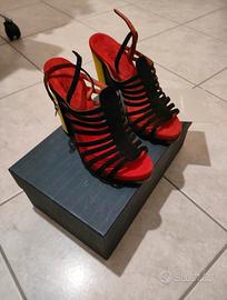 Sandali Lusso Santoni Camoscio Multicolor Tg 37.5 