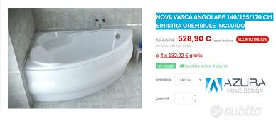 Vasca angolare Azura Design NOVA nuova