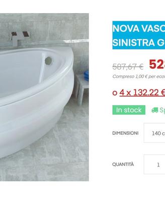 Vasca angolare Azura Design NOVA nuova