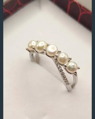 Anello con Perle e Zirconi – Argento S925