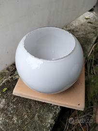 paralume opalina bianca vintage 