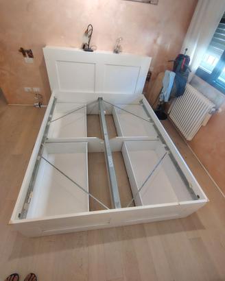 letto BRIMNES 160x200 cassetti/testiera bianco