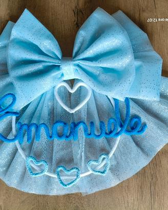 fiocco nascita con tulle cameretta  newborn boy