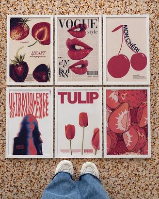 Set 6 poster aesthetic con cornice