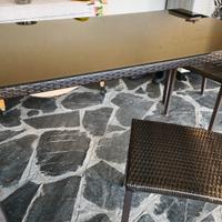 Tavola da Esterno tipo Rattan + 4 sedie