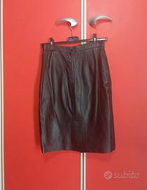 Gonna in vera pelle nera
