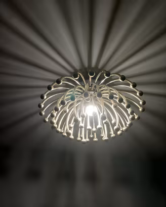Lampadari vintage acciaio e vetro + Swarovski 