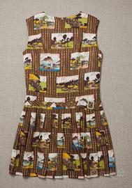abito smanicato vintage con stampe giapponesi
