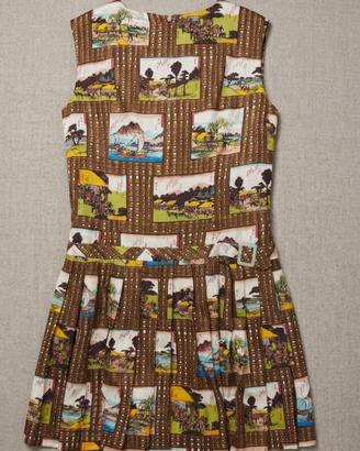 abito smanicato vintage con stampe giapponesi