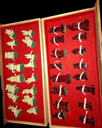 scacchiera cinese vintage in legno 