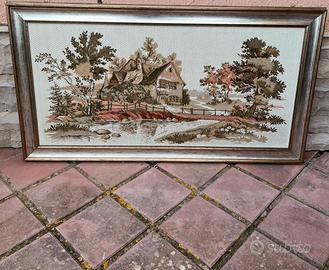 QUADRO ARAZZO CON CORNICE IN LEGNO stile shabby ch