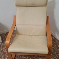 Poltrona Ikea poang pelle beige