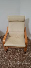 Poltrona Ikea poang pelle beige