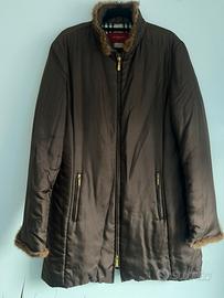 Burberry cappotto L seta marrone pelliccia