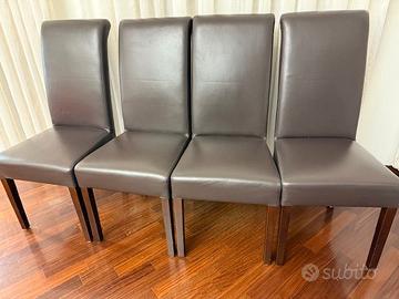 n. 4 SEDIE IN PELLE PREGIATA.