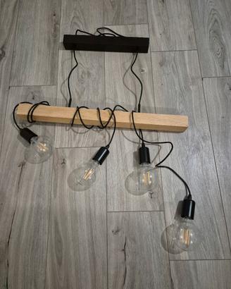 LAMPADARIO REGOLABILE LEGNO MODERNO
