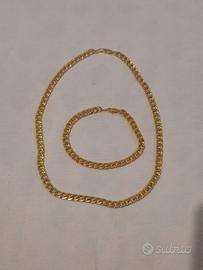 Parure bracciale e collana cubana nuova 