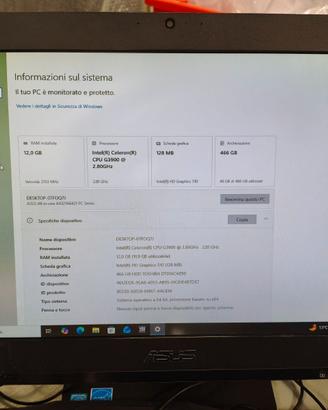 Pc all-in-one Asus Pro mod. A4321 monitor scuro