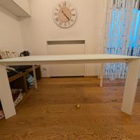 Tavolo Bontempi Genio allungabile cristallo bianco