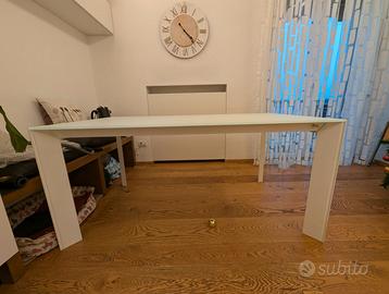 Tavolo Bontempi Genio allungabile cristallo bianco