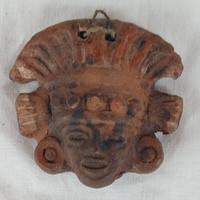 antica maschera Maya Azteca terracotta 