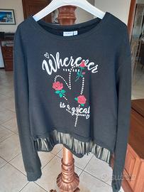 Felpa cotone leggero con frange x 14-15 anni