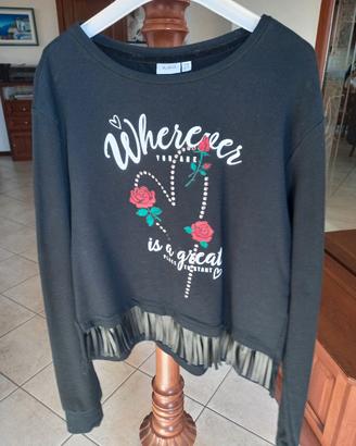 Felpa cotone leggero con frange x 14-15 anni