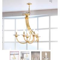  lampadario ottone e cristallo. 