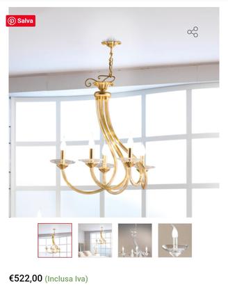  lampadario ottone e cristallo. 