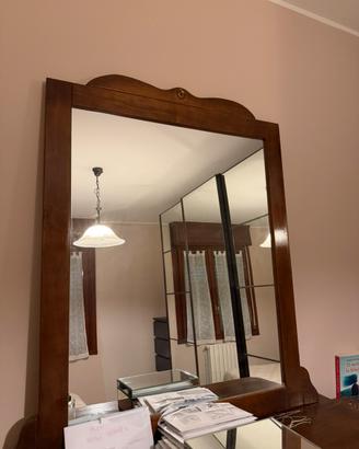 Specchio con cornice in legno massello
