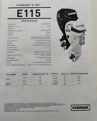 Motore EVINRUDE E-Tec 115 cv