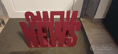 Porta riviste vintage in metallo smaltato