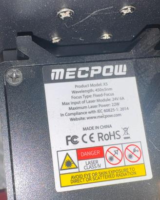 Mecpow X5 22W Laser + Nido d’Ape + Enclosure