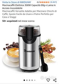 Macinacaffè 300W 80gr lame inox