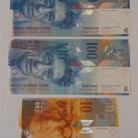Svizzera CH Banconota franchi 100 + 100 +10