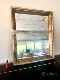 Specchio cornice dorata modernariato