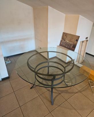 tavolo in ferro e cristallo 