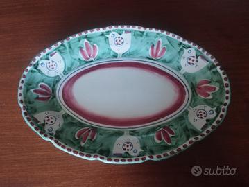 piatto ovale in ceramica vietrese