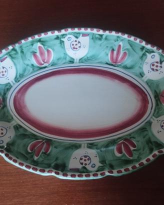 piatto ovale in ceramica vietrese