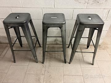Set 3 sgabelli in ferro vintage
