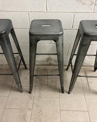 Set 3 sgabelli in ferro vintage