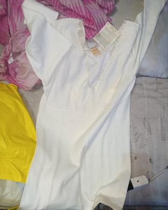 camicia bianca da notte maniche lunghe 