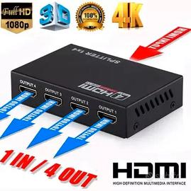 SPLITTER HDMI 1x4 CON USCITE AMPLIFICATE SDOPPIATO