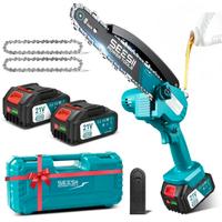 SEESII 8 Pollici Mini Motosega a Batteria 2x4000mA