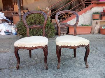 Antiquariato, n°2 sedie luigi filippo