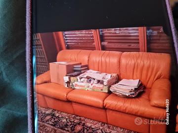 Divano e poltrona in pelle vintage